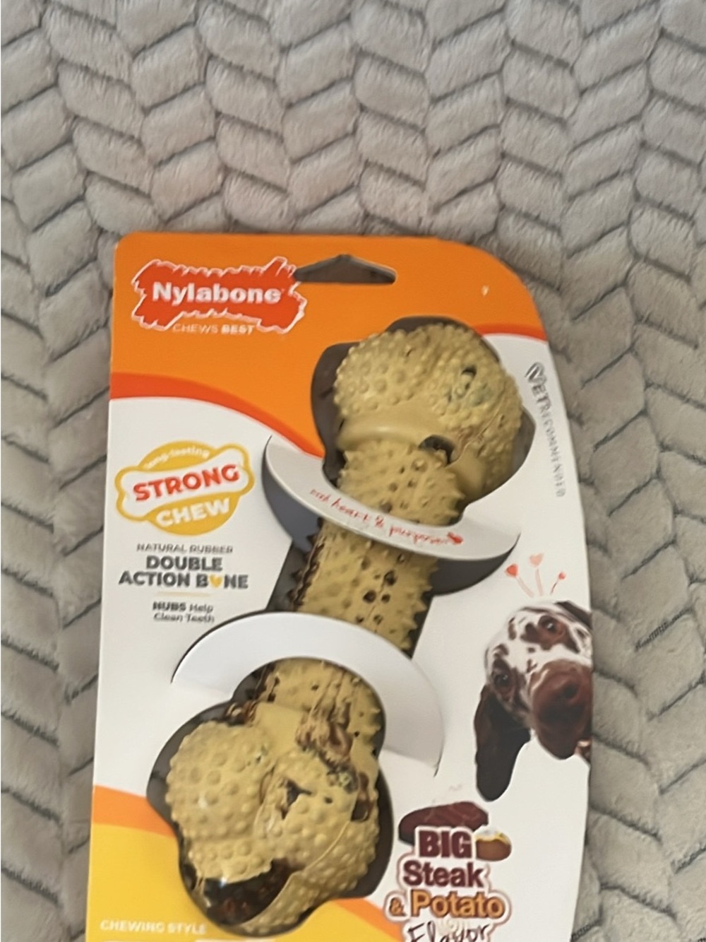 Strong Chew Double Action Bone Dog Toy - Brown